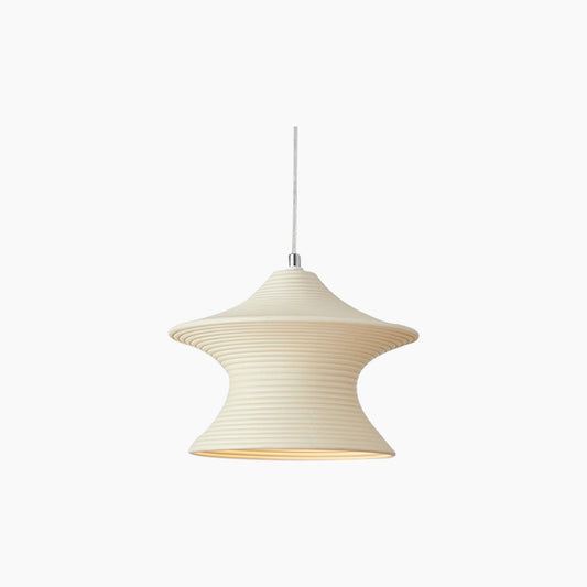 Suspension Minimaliste Wabi-Sabi Gyro résine, blanc/beige