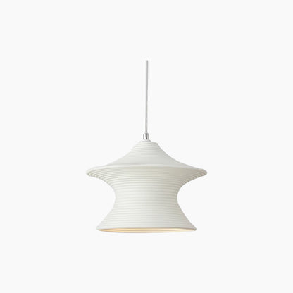 Suspension Minimaliste Wabi-Sabi Gyro résine, blanc/beige
