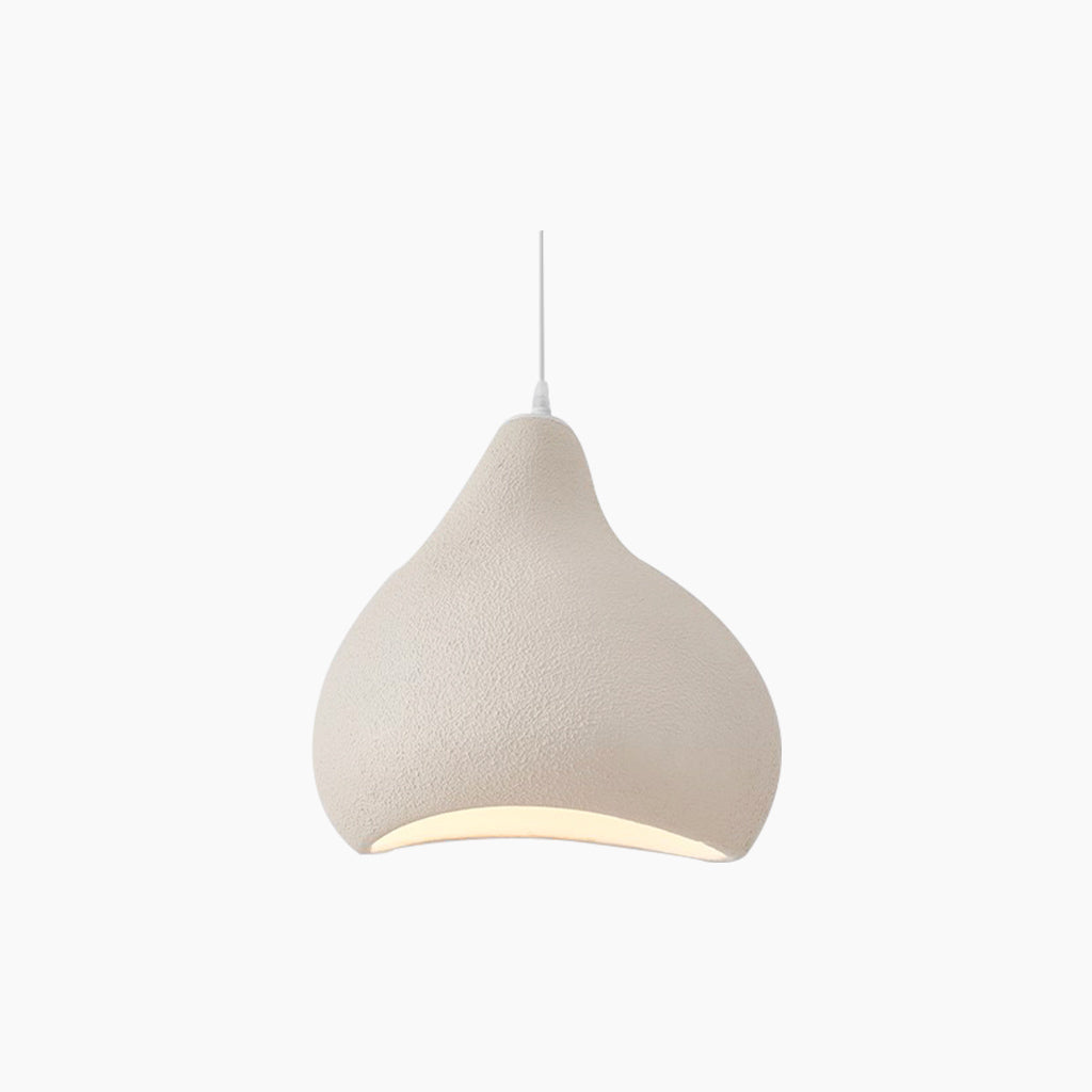Suspension japonaise Wabi-Sabi forme irrégulière, blanc/beige
