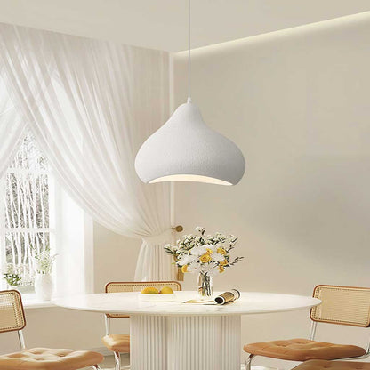 Suspension japonaise Wabi-Sabi forme irrégulière, blanc/beige