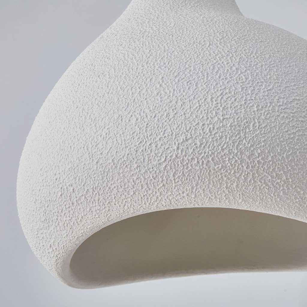 Suspension japonaise Wabi-Sabi forme irrégulière, blanc/beige