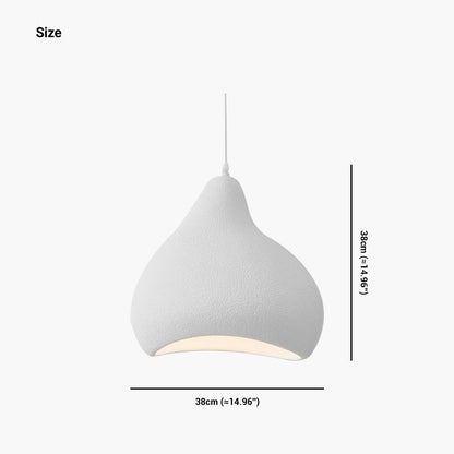 Suspension japonaise Wabi-Sabi forme irrégulière, blanc/beige