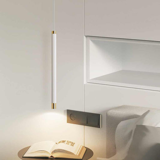 Suspension Minimaliste Blanche Tube de Pipeline LED