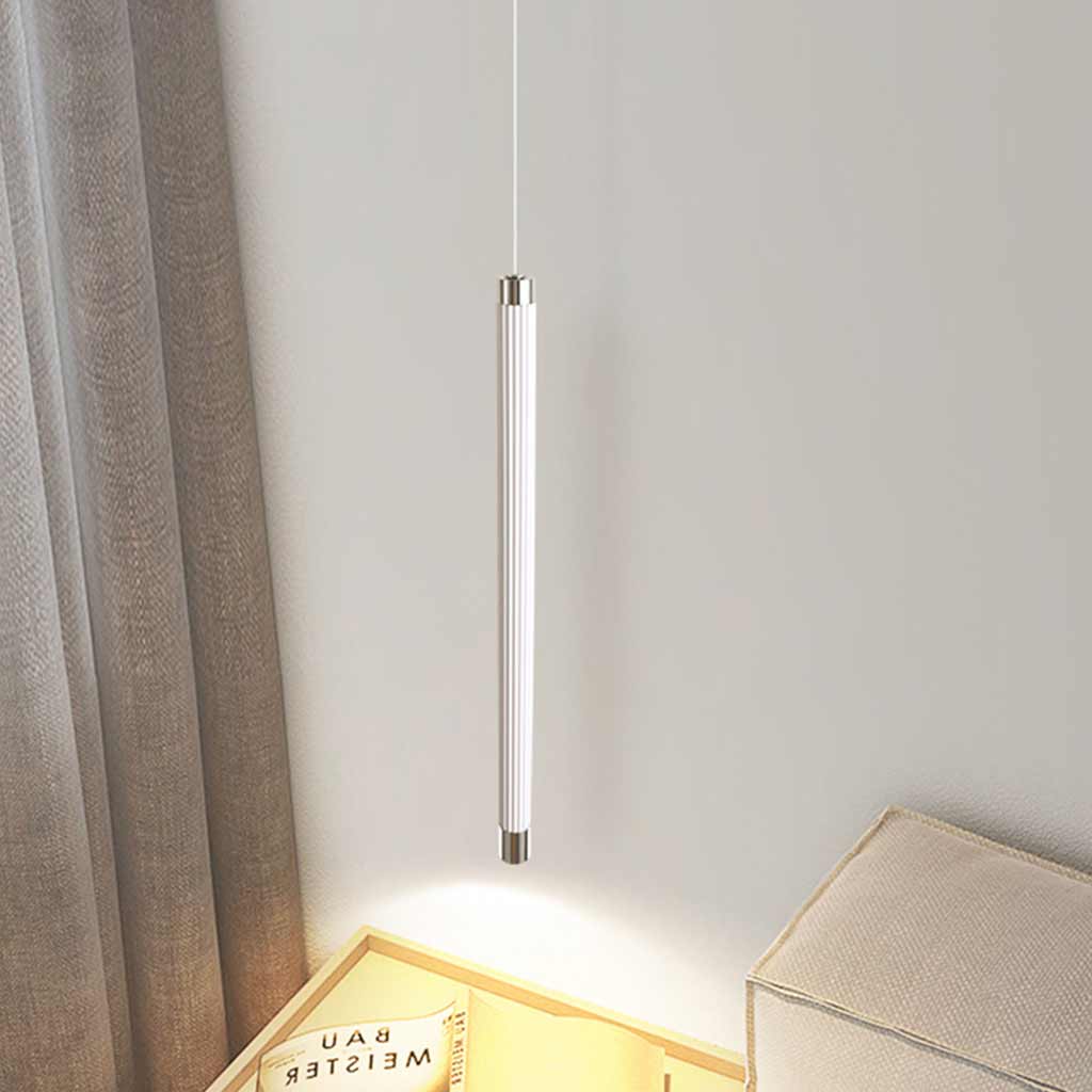 Suspension Minimaliste Blanche Tube de Pipeline LED