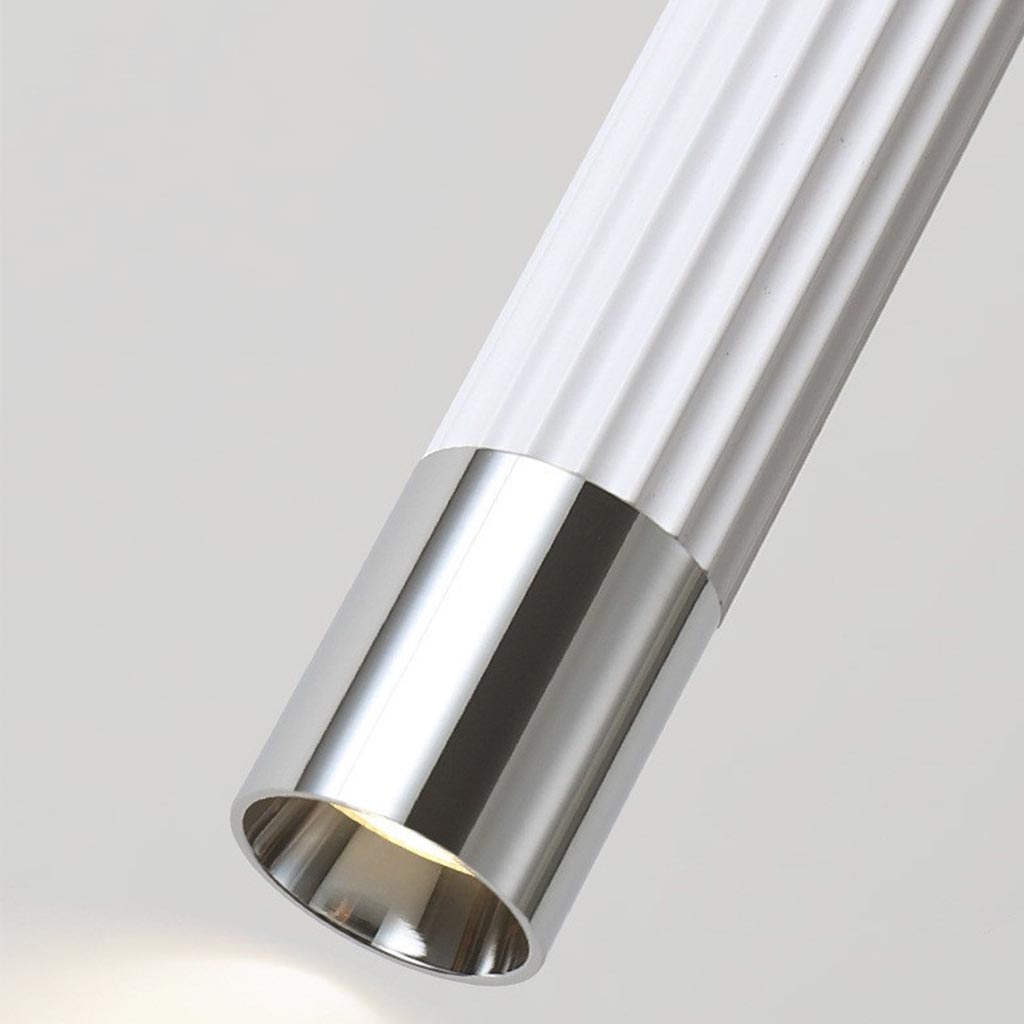 Suspension Minimaliste Blanche Tube de Pipeline LED