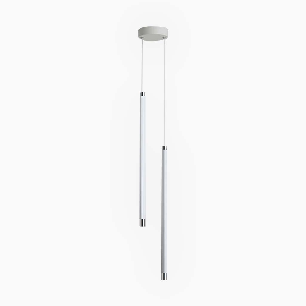 Suspension Minimaliste Blanche Tube de Pipeline LED