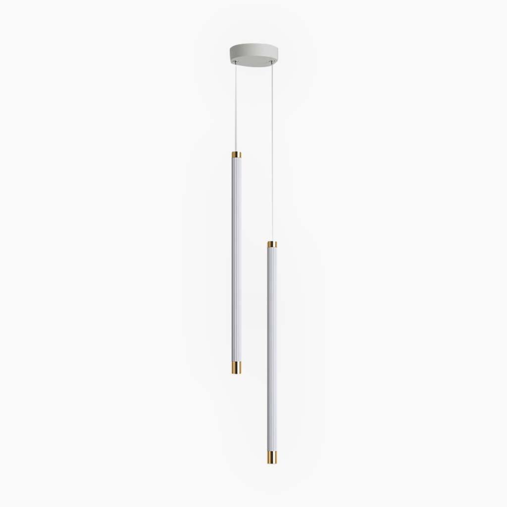 Suspension Minimaliste Blanche Tube de Pipeline LED