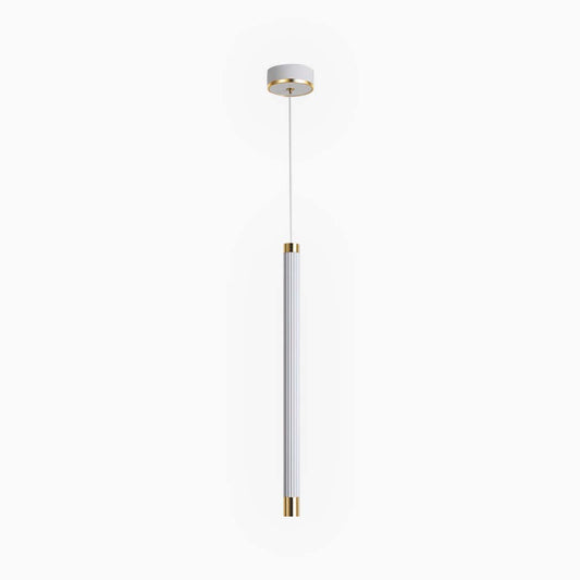 Suspension Minimaliste Blanche Tube de Pipeline LED