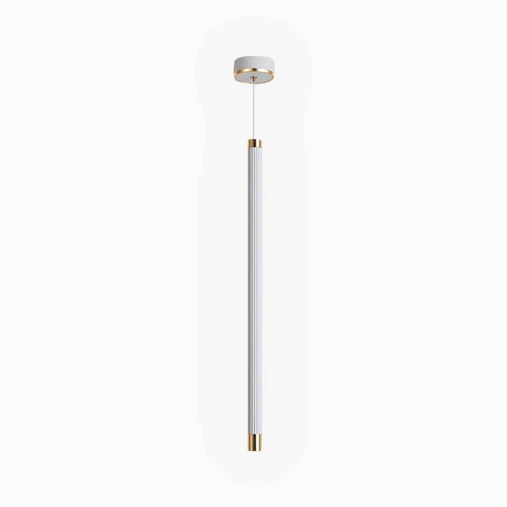 Suspension Minimaliste Blanche Tube de Pipeline LED