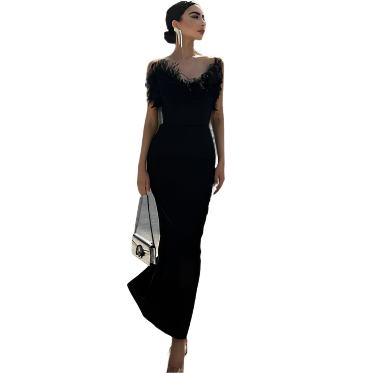 Robe Élégante Noire Sans Manches pour Femmes | Maxi