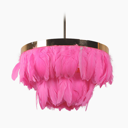 Suspension en plumes d'oie ronde, 3 couleurs