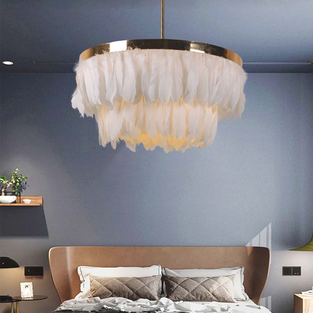 Suspension en plumes d'oie ronde, 3 couleurs