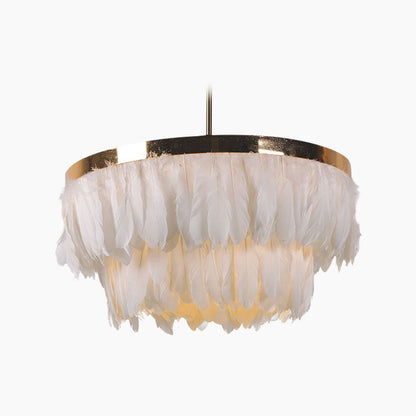 Suspension en plumes d'oie ronde, 3 couleurs