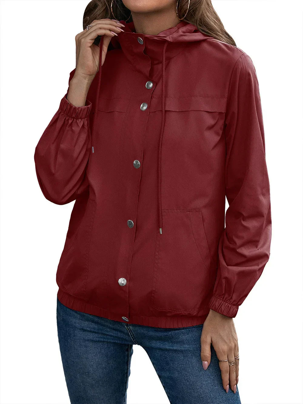 Veste de pluie active pour extérieur avec capuche - Imperméable et coupe-vent