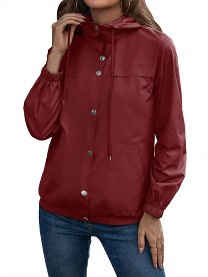Veste de pluie active pour extérieur avec capuche - Imperméable et coupe-vent