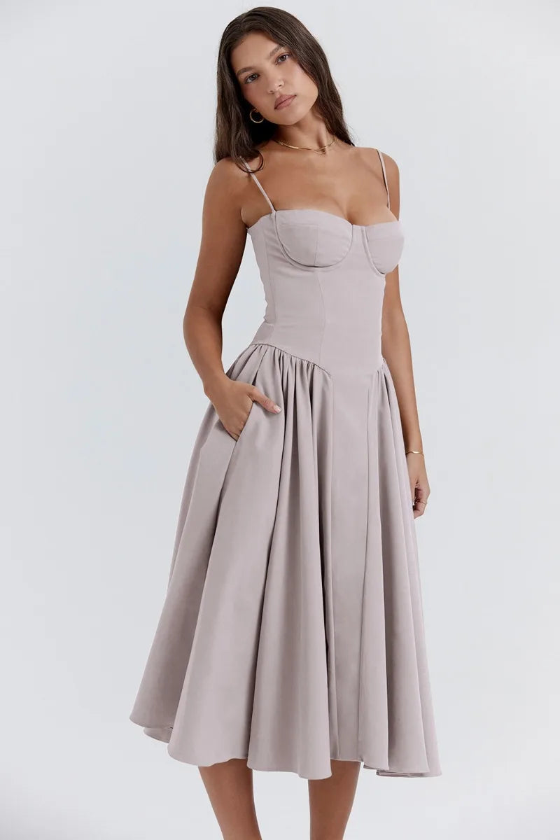 Jutte | Robe mi-longue sans manches pour femmes