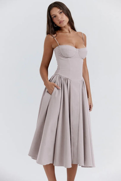 Jutte | Robe mi-longue sans manches pour femmes