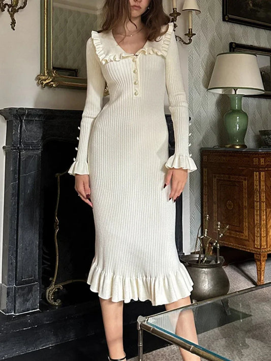 Damar | Maxi dress with high waist and ruffles for women