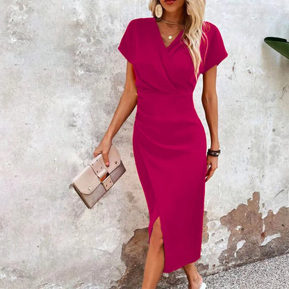 Maggiena | Robe courte décontractée à décolleté en V pour femmes