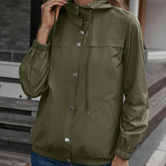 Veste de pluie active pour extérieur avec capuche - Imperméable et coupe-vent
