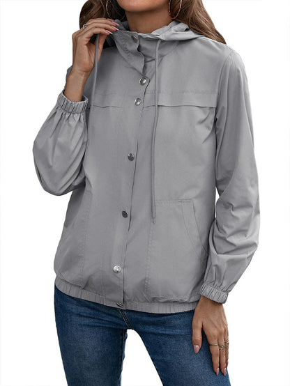 Veste de pluie active pour extérieur avec capuche - Imperméable et coupe-vent