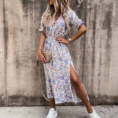 Zoey | Robe à motifs floraux et fente