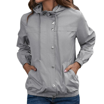 Veste de pluie active pour extérieur avec capuche - Imperméable et coupe-vent