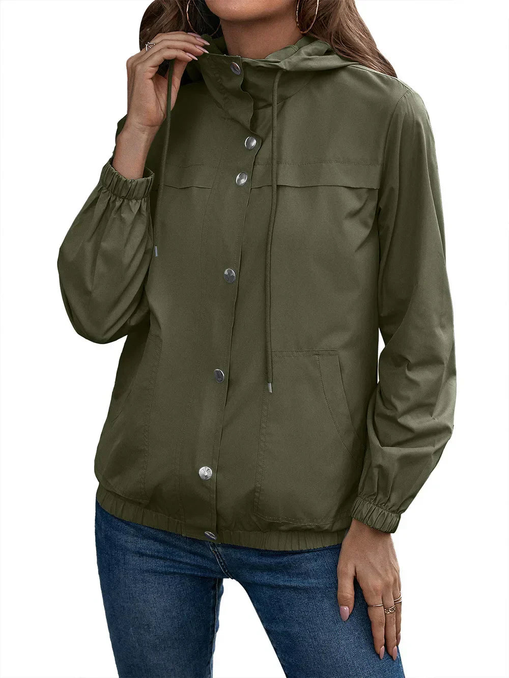 Veste de pluie active pour extérieur avec capuche - Imperméable et coupe-vent