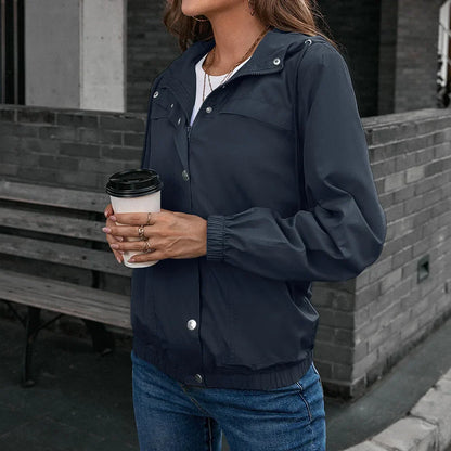 Veste de pluie active pour extérieur avec capuche - Imperméable et coupe-vent