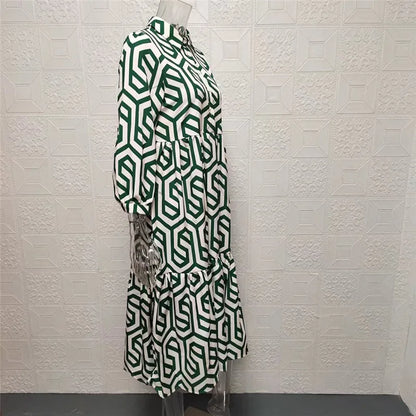 Ottilia | Robe à manches longues avec motif géométrique