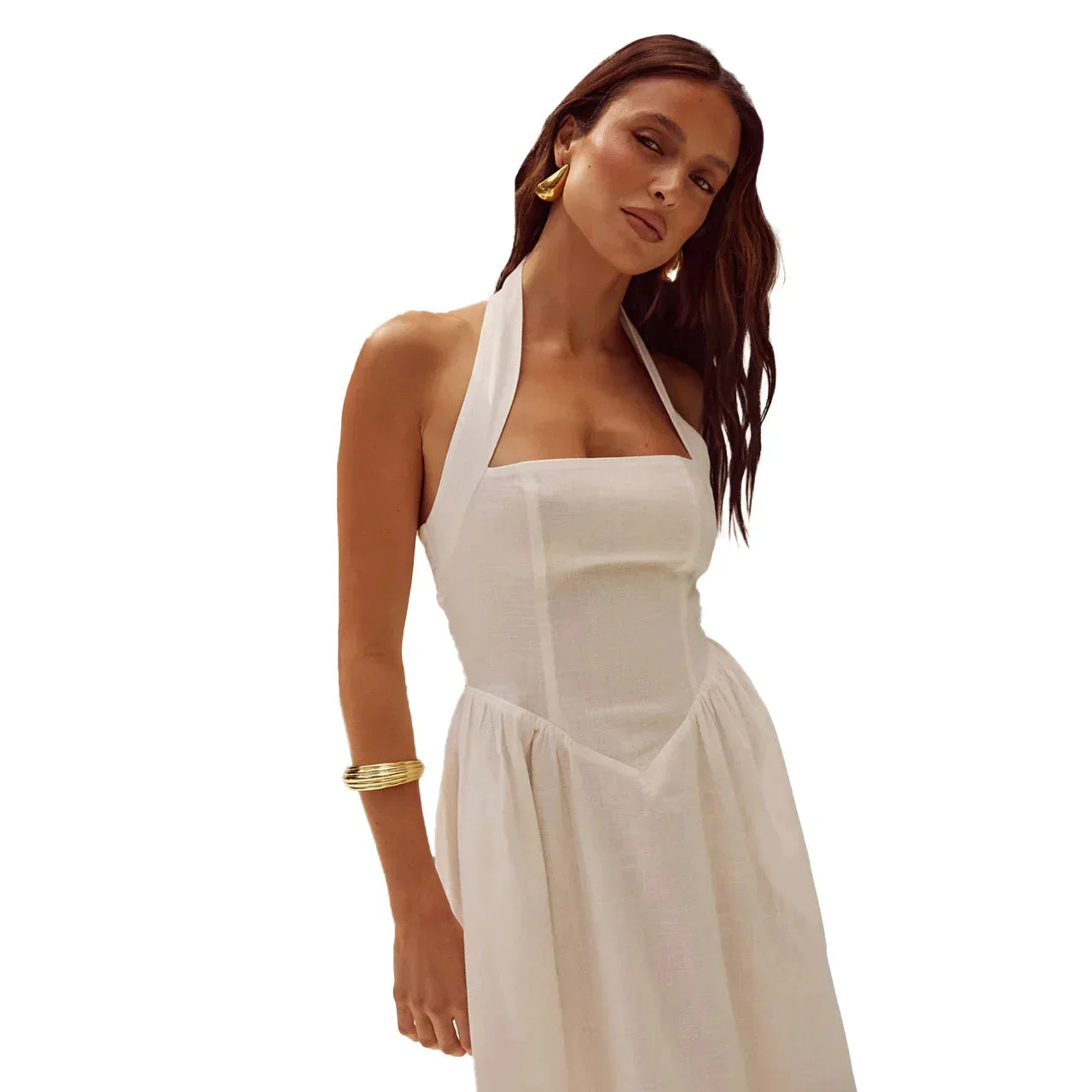 Pernilla | Robe Maxi Élégante avec Décolleté Halter