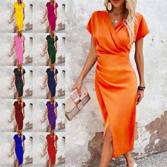 Maggiena | Robe courte décontractée à décolleté en V pour femmes