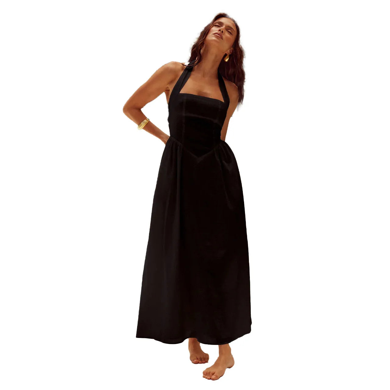 Pernilla | Robe Maxi Élégante avec Décolleté Halter