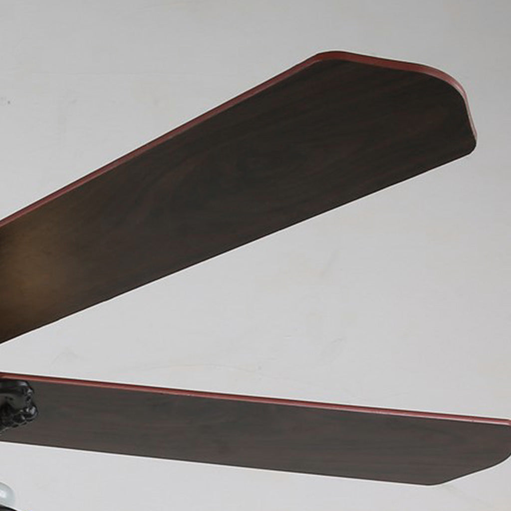Ventilateur de plafond rétro industriel à demi-encastré avec lumière, noir, 5 pales