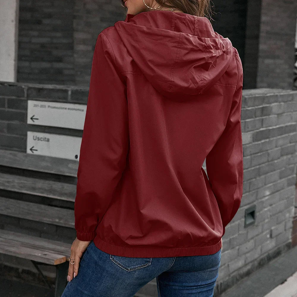Veste de pluie active pour extérieur avec capuche - Imperméable et coupe-vent
