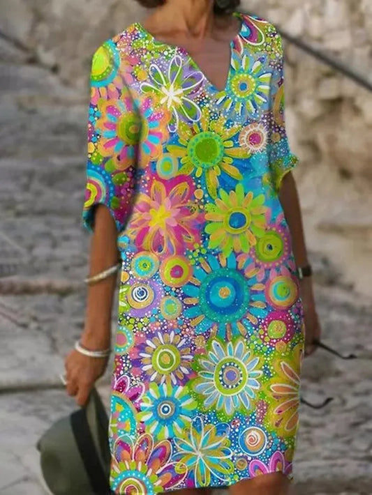 Hannah | V-neck dress with floral print