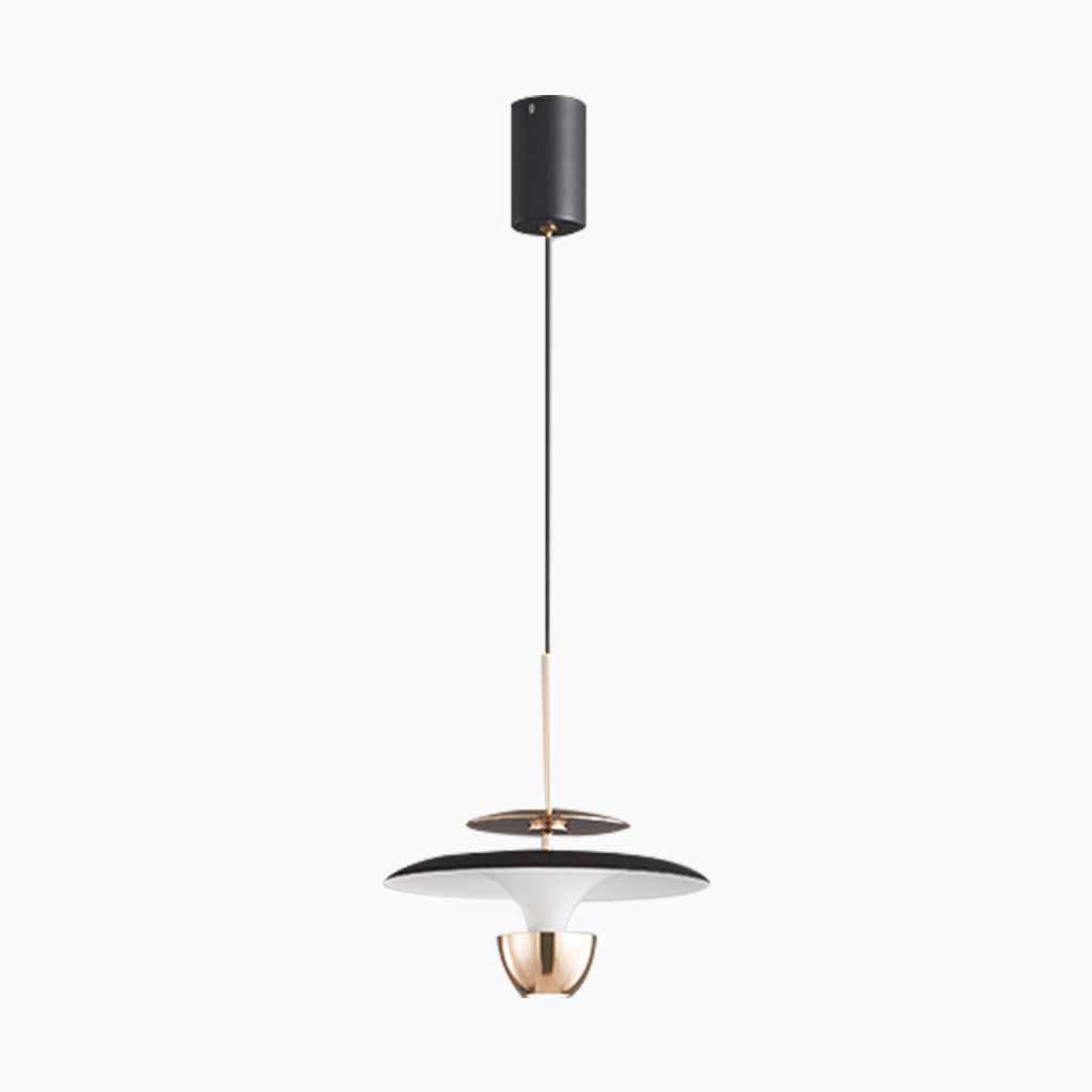 Suspension Petite UFO Moderne avec LED intégrée, noir/or