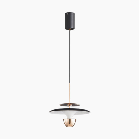 Suspension Petite UFO Moderne avec LED intégrée, noir/or