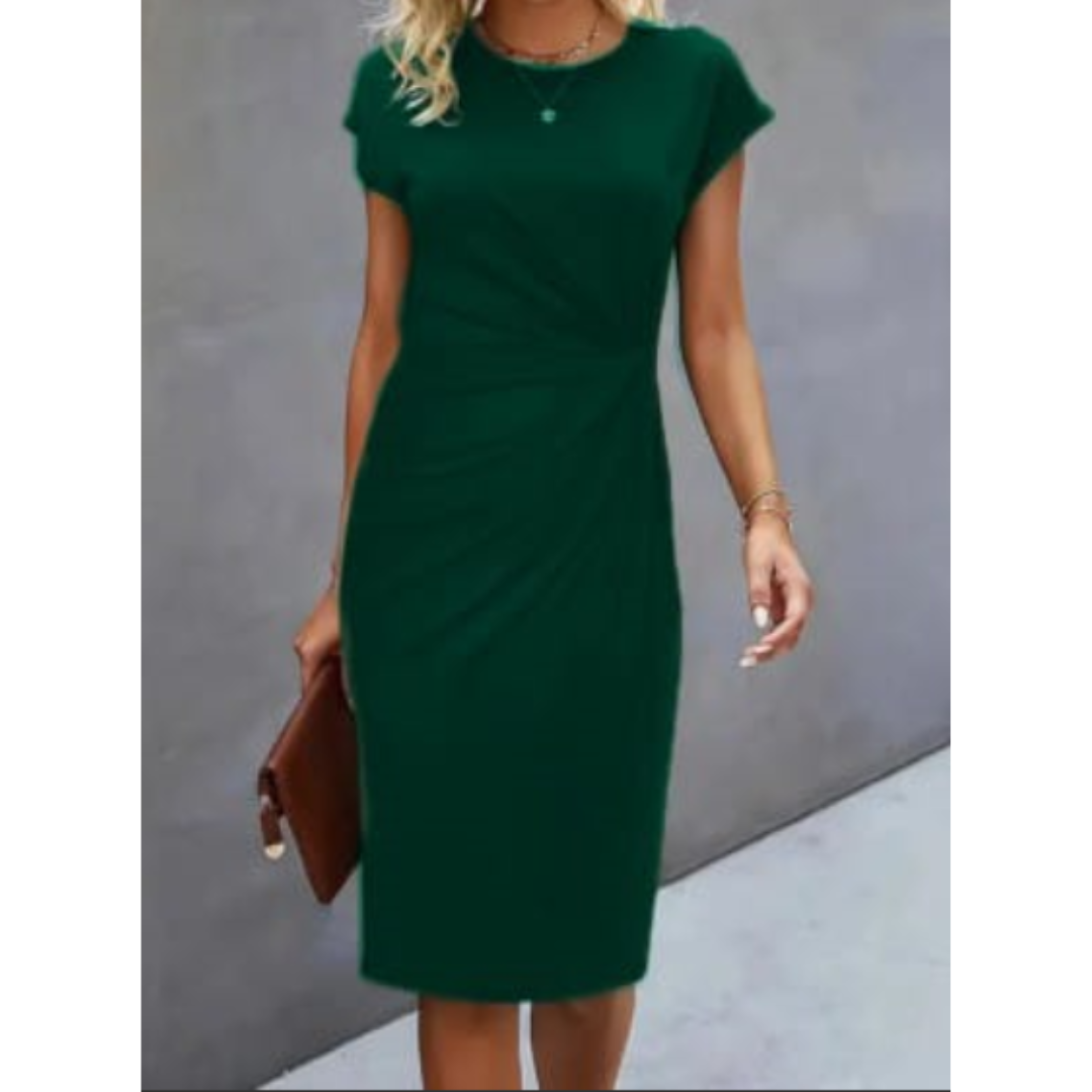 Elegant Bodycon Dress with Ruffles for Women | Short Sleeves
