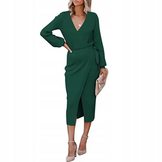 Opala | Elegant evening dress with V-neckline for women