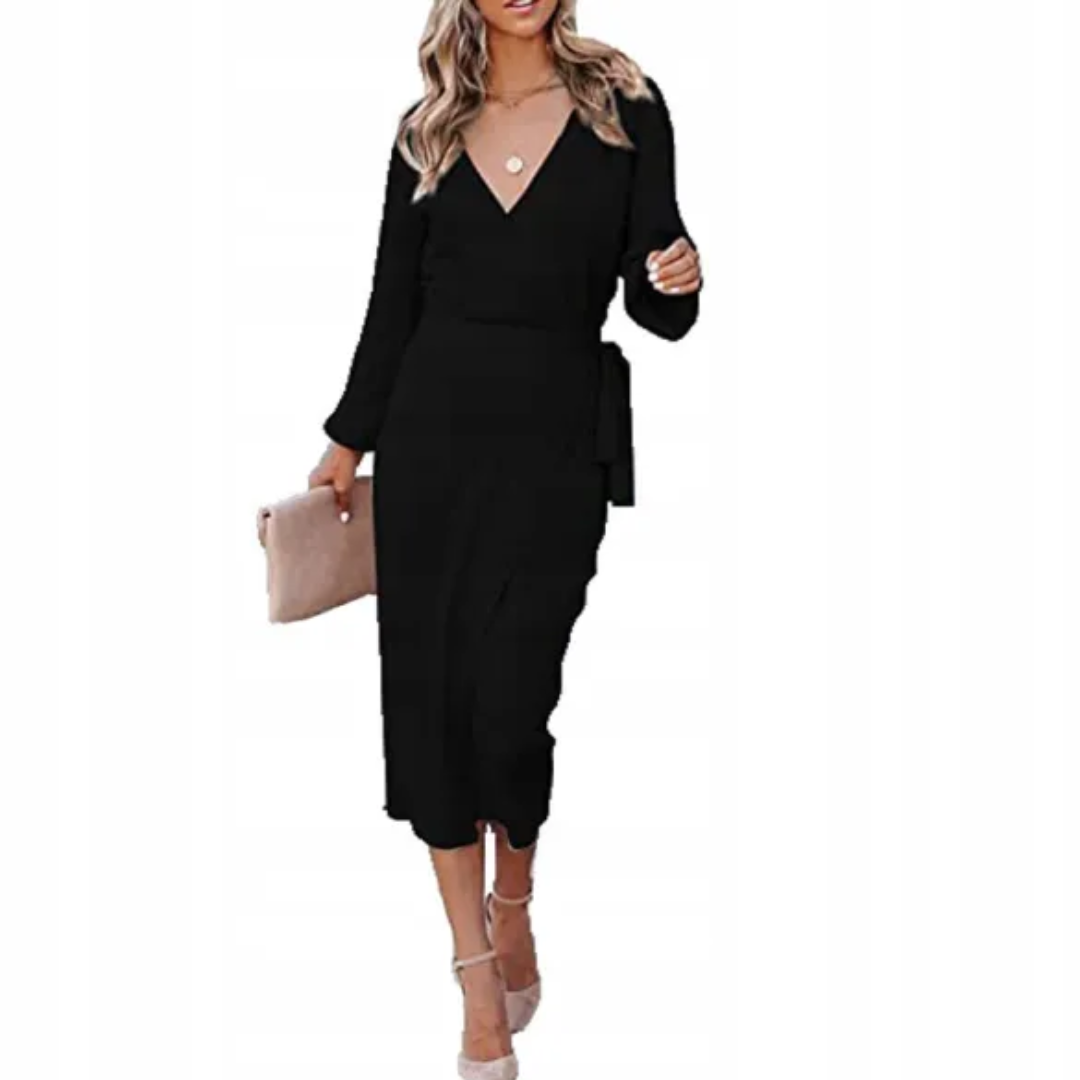Opala | Elegant evening dress with V-neckline for women