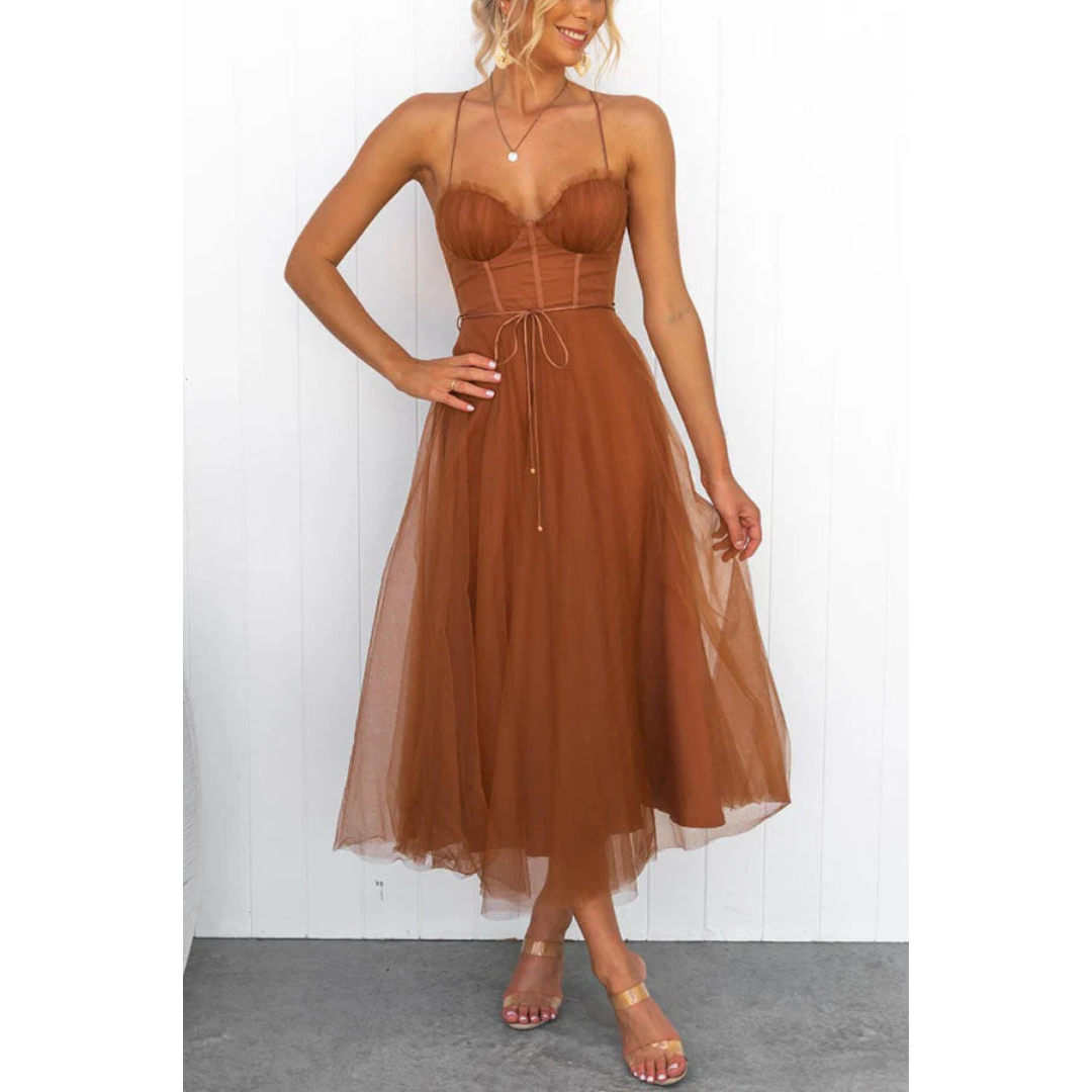 Robe Élégante à Bretelles Spaghetti pour Femmes | Maxi
