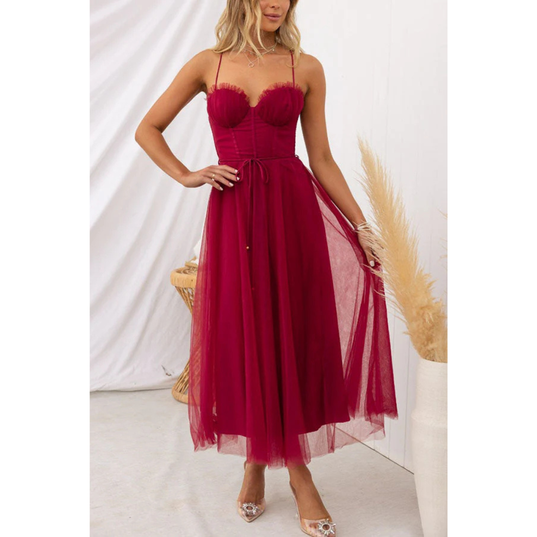 Robe Élégante à Bretelles Spaghetti pour Femmes | Maxi