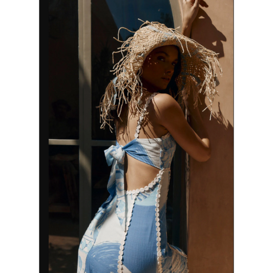 Robe Patchwork à Décolleté Carré pour Femmes | Maxi