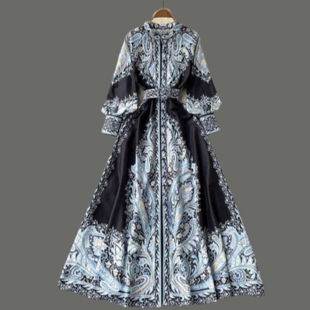 Petrin | Women's Dress with Floral Pattern and Belt