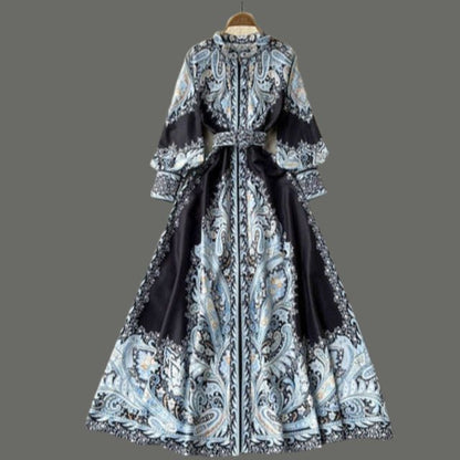 Petrin | Women's Dress with Floral Pattern and Belt