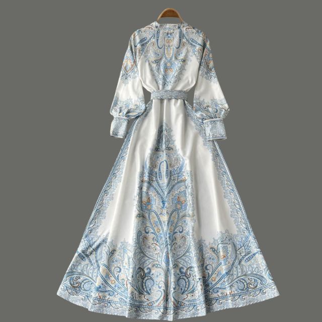 Petrin | Women's Dress with Floral Pattern and Belt