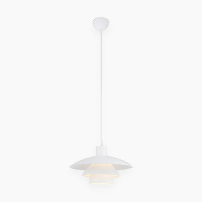 Suspension moderne iconique en aluminium avec 3 abat-jours pour salle à manger, blanc