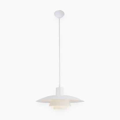 Suspension moderne iconique en aluminium avec 3 abat-jours pour salle à manger, blanc