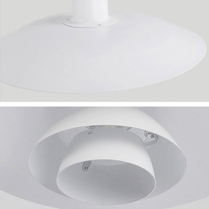 Suspension moderne iconique en aluminium avec 3 abat-jours pour salle à manger, blanc